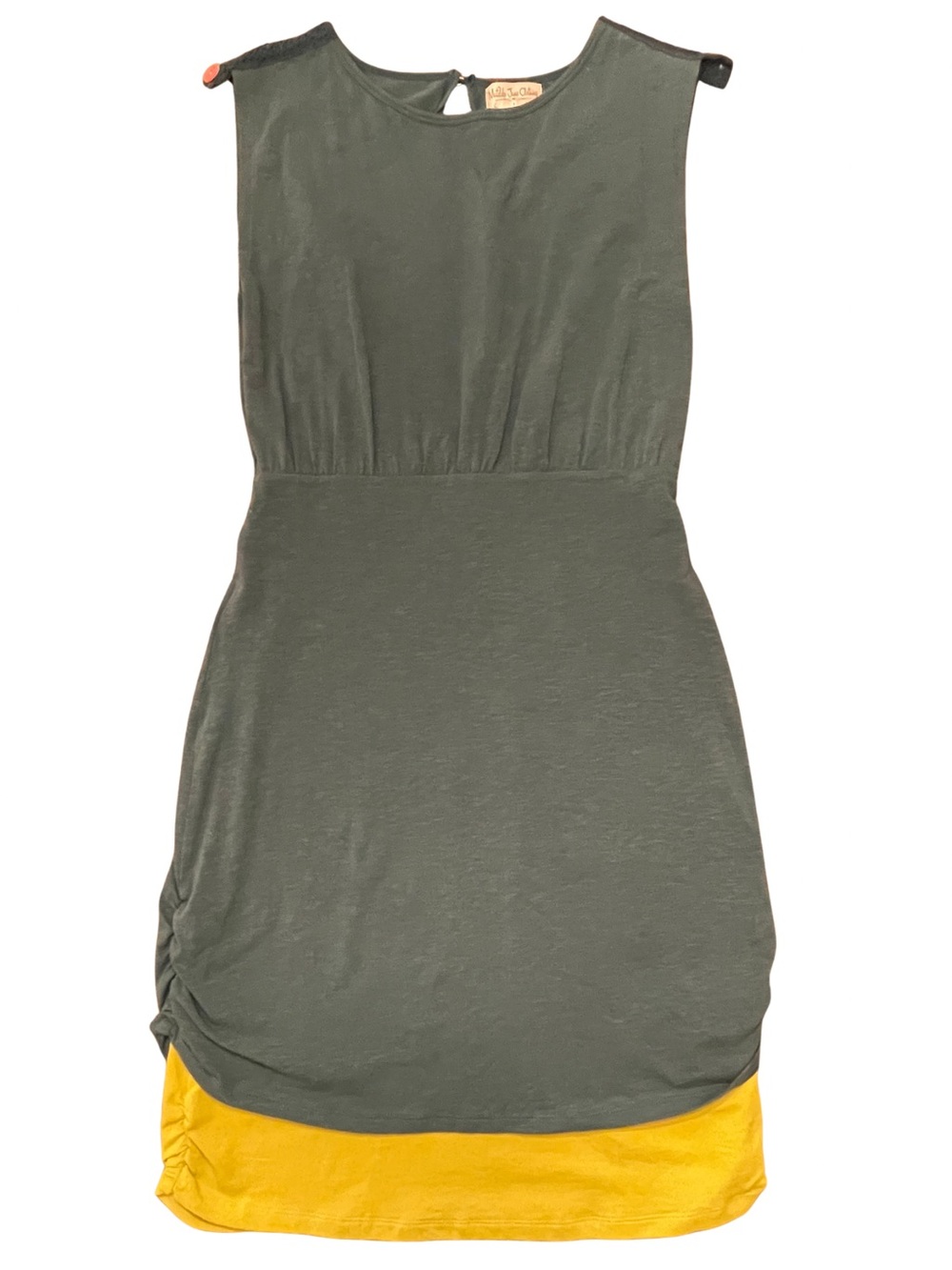Matilda Jane Green Dress with Yellow Under Layer